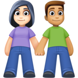 男女牵手:浅肤色,中肤色emoji素材一 160x160像素