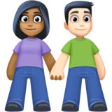 男女牵手:中暗肤色,浅肤色emoji素材一 160x160像素