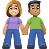 男女牵手:中浅肤色,中深肤色emoji素材一 160x160像素