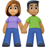 男女牵手:中肤色,中深色emoji素材一 160x160像素