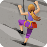 女子攀岩:中浅肤色emoji素材一 160x160像素