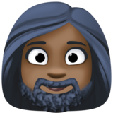有络腮胡子的女人: 较深肤色emoji素材一 160x160像素