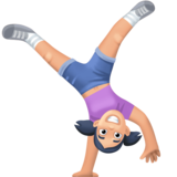 侧手翻的女人:浅肤色emoji素材一 160x160像素