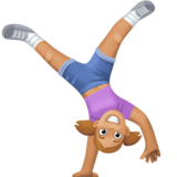 侧手翻的女人:中浅肤色emoji素材一 160x160像素