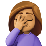 女性面部按摩:中等肤色emoji素材一 160x160像素