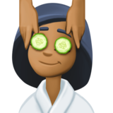 女性按摩:中黑肤色emoji素材一 160x160像素