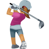 女子高尔夫:中等肤色emoji素材一 160x160像素