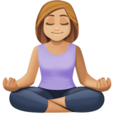 打坐的女人:中浅肤色emoji素材一 160x160像素