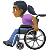 坐在手动轮椅上的女性:中深色肤色emoji素材一 160x160像素