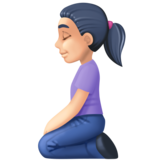 跪着的女人:浅肤色emoji素材一 160x160像素