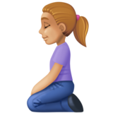 女性跪下:中浅肤色emoji素材一 160x160像素