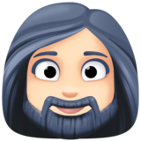 有络腮胡子的女人: 较浅肤色emoji素材一 160x160像素