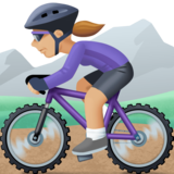 女子山地自行车:中浅肤色emoji素材一 160x160像素