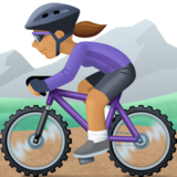 女子山地自行车:中等肤色emoji素材一 160x160像素