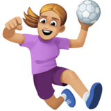 打手球的女人：中浅肤色emoji素材一 160x160像素