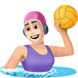 女子水球:浅肤色emoji素材一 160x160像素