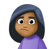 女人撅嘴:中等深色肤色emoji素材一 160x160像素