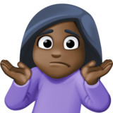 女人耸耸肩:深色肤色emoji素材一 160x160像素