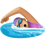 女子游泳:中浅肤色emoji素材一 160x160像素