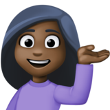 单手举起的女人:深色肤色emoji素材一 160x160像素