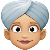 戴头巾的女人:中等浅肤色emoji素材一 160x160像素