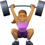 女性举重:中等肤色emoji素材一 160x160像素