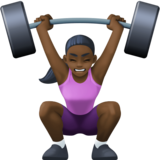 女性举重:深色肤色emoji素材一 160x160像素