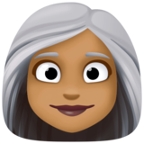 女性:中黑肤色,白发emoji素材一 160x160像素