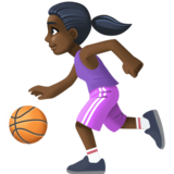 打球的女人:深色肤色emoji素材一 160x160像素