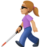 拿拐杖的女人:中浅肤色emoji素材一 160x160像素