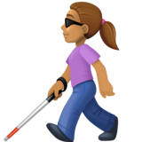 拿拐杖的女人:中等肤色emoji素材一 160x160像素