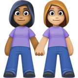 女性牵手:中暗肤色,中浅肤色emoji素材一 160x160像素