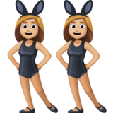 有兔子耳朵聚会的女人,3型emoji素材一 160x160像素