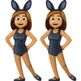 有兔子耳朵聚会的女人,4型emoji素材一 160x160像素