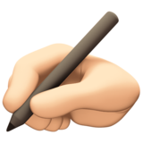 写字的手:浅肤色emoji素材一 160x160像素