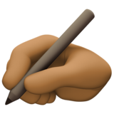 写字的手:中黑肤色emoji素材一 160x160像素