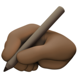 写字的手:深色肤色emoji素材一 160x160像素