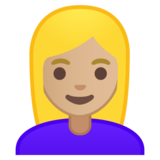 女性:中浅肤色,金发emoji素材一 160x160像素