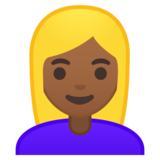 女性:中深色肤色,金发emoji素材一 160x160像素