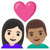 情侣: 女人男人较浅肤色中等肤色emoji素材一 160x160像素