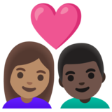 情侣: 女人男人中等肤色较深肤色emoji素材一 160x160像素
