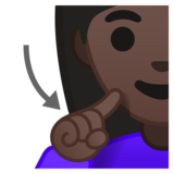 聋哑妇女:深色肤色emoji素材一 160x160像素