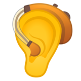 带助听器的耳朵emoji素材一 160x160像素