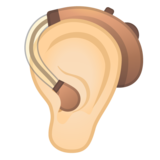 带助听器的耳朵:浅肤色emoji素材一 160x160像素