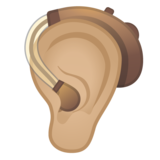 带助听器的耳朵:中浅肤色emoji素材一 160x160像素