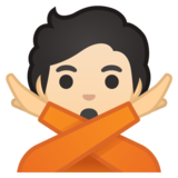 打“不手势”的人:浅肤色emoji素材一 160x160像素