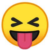 眯眼伸舌头笑脸emoji素材一 160x160像素