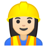 女建筑工人:浅肤色emoji素材一 160x160像素