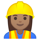 女建筑工人:中等肤色emoji素材一 160x160像素