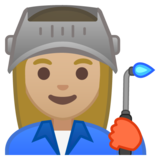 工厂女人:中浅肤色emoji素材一 160x160像素